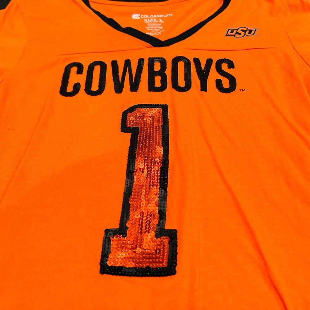 Colosseum Oklahoma State Cowboys Orange Sequin Jersey